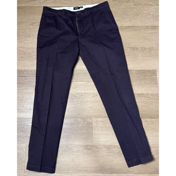 Club Monaco Connor Modern Slim Fit Mens Chino Pants 34x32 Cotton Blend‎ Plum - Picture 1 of 4